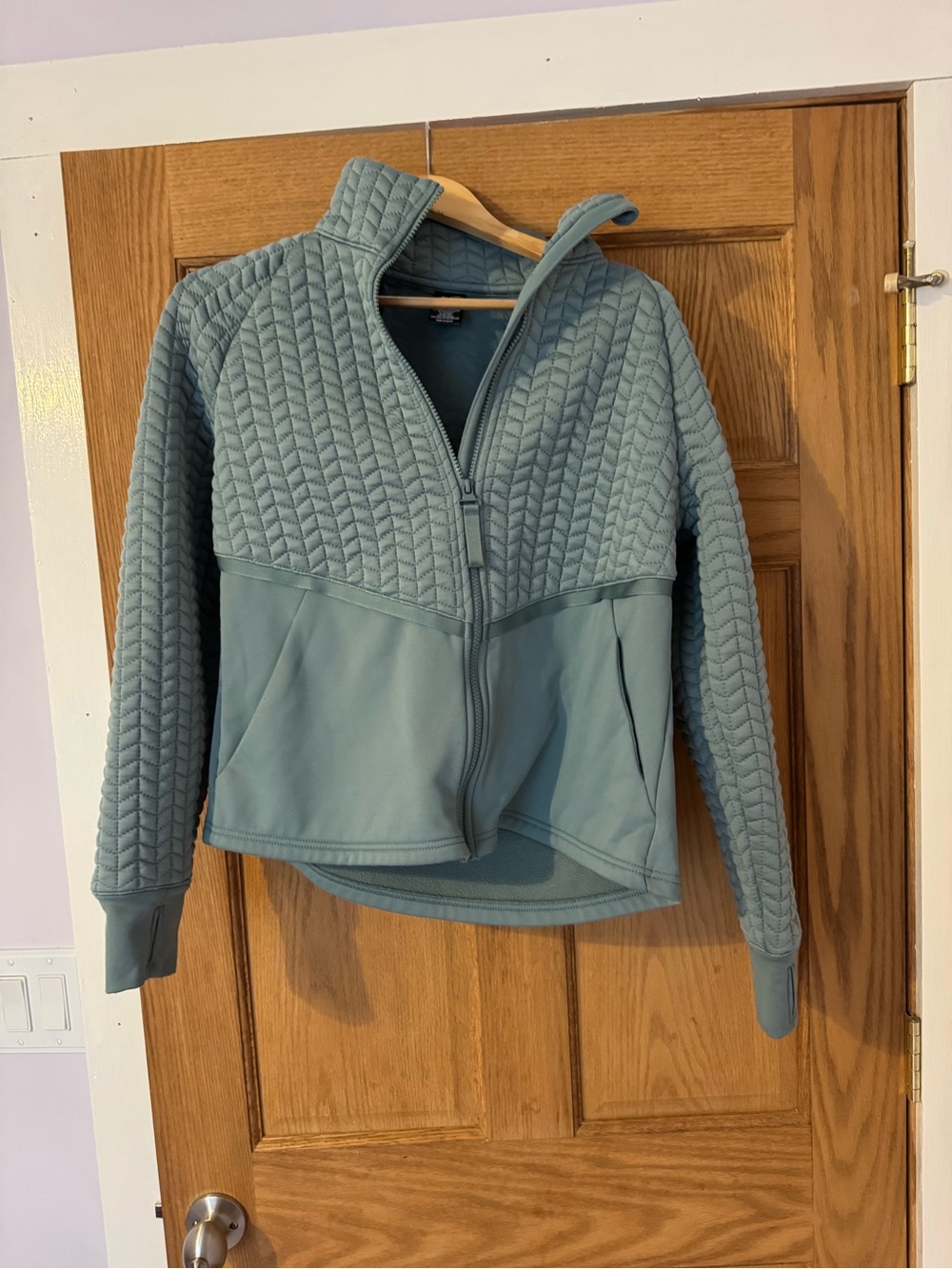 Avia Quilted Bomber Jacket in Sage Green